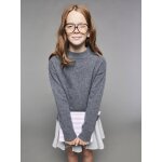 Pull m�lange cachemire fille gris