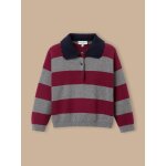 Pull milano ray� fille rayure bordeaux