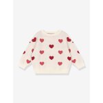 Pull motifs coeurs rose