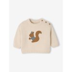 Pull naissance en jacquard avec imprimé Écureuil écru Pull naissance en jacquard avec imprimé Écureuil écru