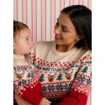 Pull de no�l adulte mixte capsule famille rouge