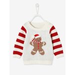 Pull de nol bb mixte bonhomme pain d'pices ivoire