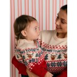 Pull de no�l b�b� mixte capsule famille rouge