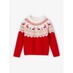 Pull noël jacquard fille rouge Pull noël jacquard fille rouge