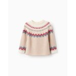 Pull de nol en maille avec jacquard beige