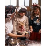 Pull de nol en maille avec jacquard de renne et pompon beige clair