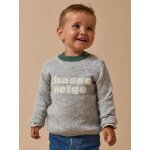 Pull ours b�b� en laine gris chine