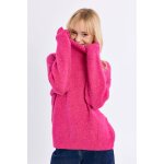 Pull oversize, col roul� fuchsia