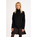 Pull oversize, col roul� noir