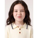 Pull polo fille manches longues �cru