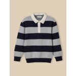 Pull polo gar�on rayure bleue