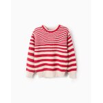 Pull ray en coton beige clair