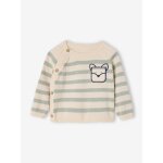 Pull ray naissance en tricot avec poche fantaisie beige chin
