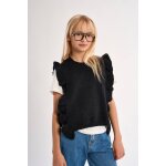 Pull sans manches � bandes volant�es noir