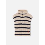 Pull sans manches fille avec coeur brod� blanc