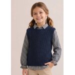 Pull sans manches fille indigo