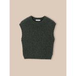 Pull sans manches fille laine et alpaga vert foret