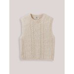 Pull sans manches fille - laine rws * ecru chine