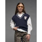 Pull sans manches fille marine