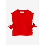 Pull sans manches fille rouge