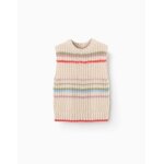 Pull sans manches avec rayures colorées gris clair Pull sans manches avec rayures colorées gris clair
