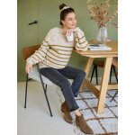 Pull style marinire grossesse et allaitement ouvertures raglan beige chin