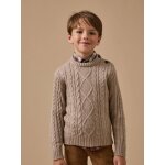 Pull torsad� gar�on beige