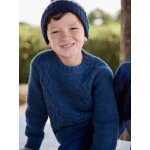 Pull torsades garon bleu fonc