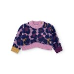 Pull en tricot b�b� fille � imprim� animal et maille chaude rose
