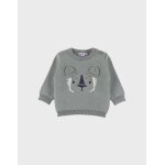 Pull en tricot avec motif tigre vert