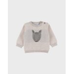 Pull en tricot avec motif zbre beige