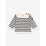 Pull en tricot ray� bleu