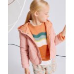 Pull en tricot  rayures ondules orange clair