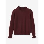 Pull volant� fille bordeaux