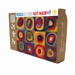 Puzzle 12 pi�ces - carr�s avec cercles de kandinsky marron