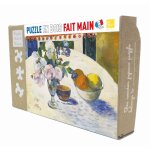 Puzzle 12 pi�ces - fleurs et bol de fruits de gauguin marron