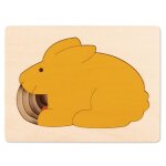 Puzzle 5 lapins en 1 jaune