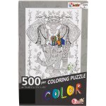 Puzzle 500 pi�ces � colorier �l�phant multicolore