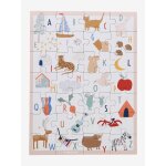 Puzzle abécédaire 28 pièces en carton beige Puzzle abécédaire 28 pièces en carton beige