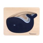 Puzzle animal en bois bleu clair