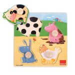 Puzzle animaux de la ferme beige