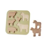 Puzzle - animaux de la ferme vert