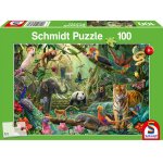 Puzzle les animaux de la jungle 100 pcs vert