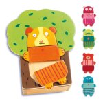 Puzzle bois arbra doudou multicolore