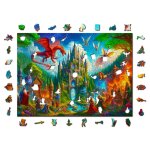 Puzzle en bois chteau fantastique jeu d assemblage artistique multicolor