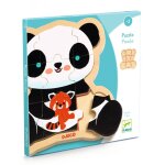 Puzzle en bois panda multicolore