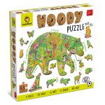 Puzzle en bois paysage avec 12 animaux  placer jeu ducatif multicolor