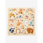 Puzzle bouton les amis de la fort en bois fsc orange