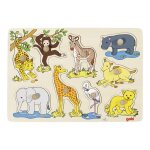 Puzzle À boutons animaux d'afrique 9 Éléments multicolore Puzzle À boutons animaux d'afrique 9 Éléments multicolore