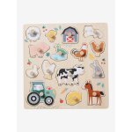 Puzzle boutons lovely farm en bois fsc� beige